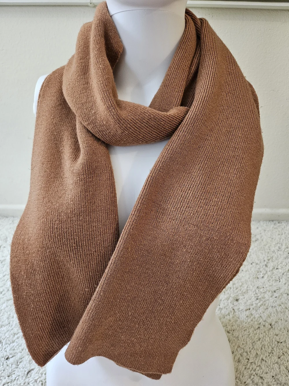 Cashmere Scarf Source Unknown Brown Knit Scarf